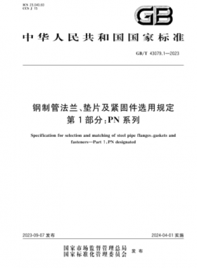 鋼制管法蘭、墊片及緊固件選用規(guī)定 第1部分：PN系列國標(biāo)/T 43079.1-2023